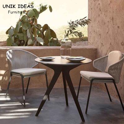 Rattan nórdico da corda tecido jantando o jardim exterior 65x70x75cm da mobília da cadeira