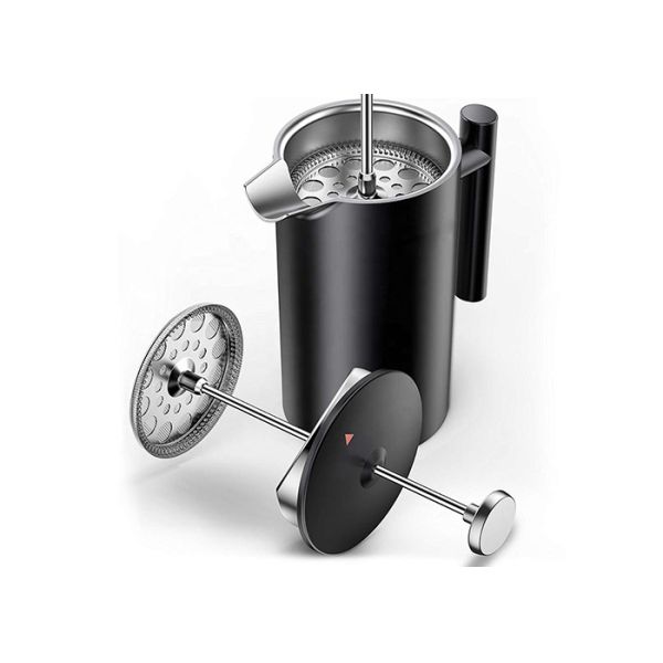 1000ml 34oz Stainless Steel French Press Coffee Pot Double Wall Matte Black Color