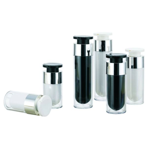 Heart-inner Shape Acrylic Airless Cosmetic Bottle with High-ended Quality for Skincare Customizable in 15ml 30ml 50ml