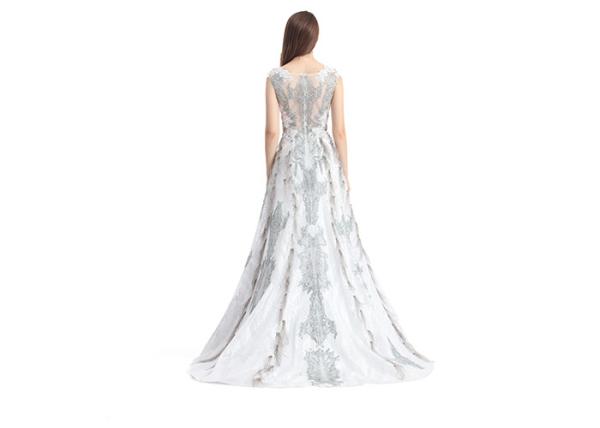 Unique Design Stunning Evening Dresses , Anti - Static V Neck Beaded Evening Dress