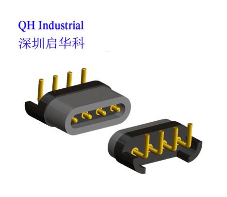 4Pin 2.54mm Pitch Male Female 2Amp 600gf Magnetic Pogo Pin Charger Connectors