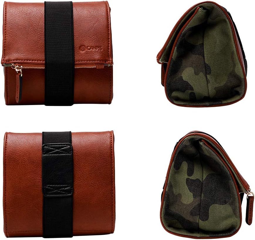 CANPIS Mirrorless Camera Case, Leather Small Camera Bag Lens Pouch, Photography Travel Bag, Outdoor Carry-on Storage Bag