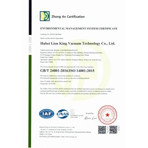 Hubei Lion King Vacuum Technology Co., Ltd. Certifications