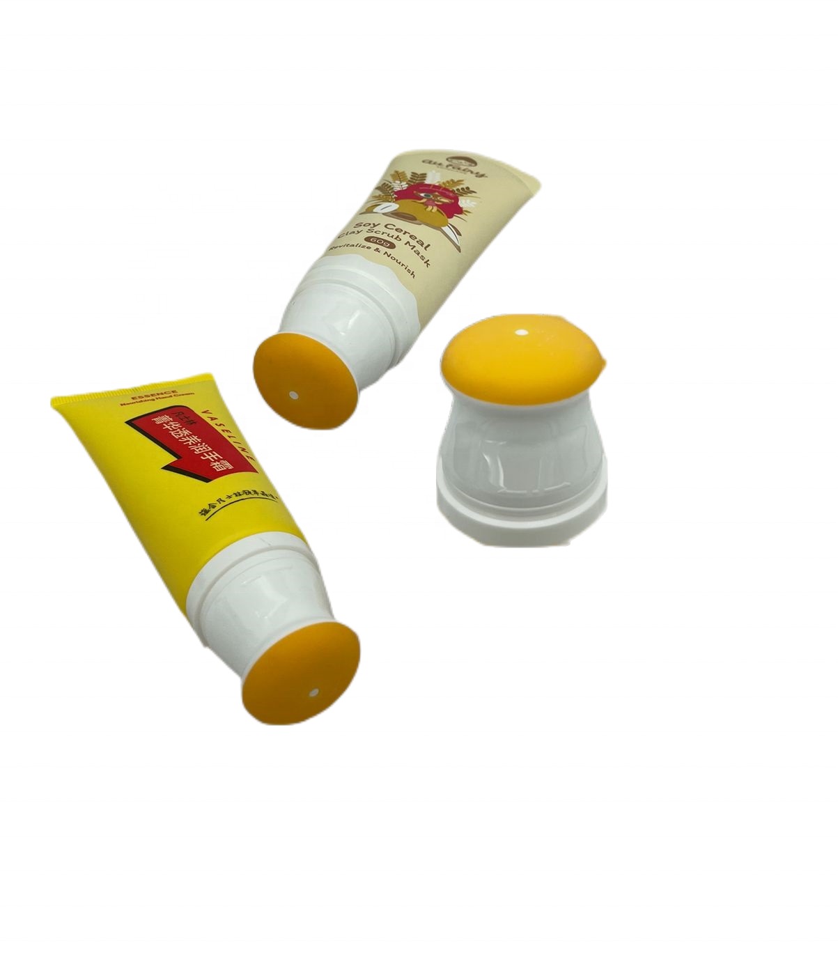 Empty 30ml Reasonable Price Plastic Cosmetic Packaging Squeeze Blush Makeup Brush Round Tube Neck with clear Window