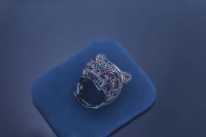 Gold Plated Leopard Diamond Ring 925 Silver Jewelry OEM