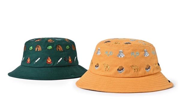 Cotton Outdoor Full Embroidered Fishermen Bucket Hat With Chin Strap 55cm