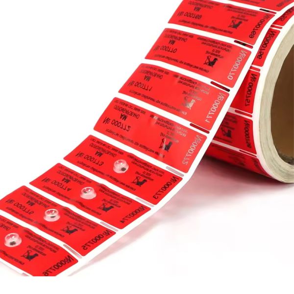 Magnetic Destruction Labels Red Security Stickers for Industrial Equipment Sealing