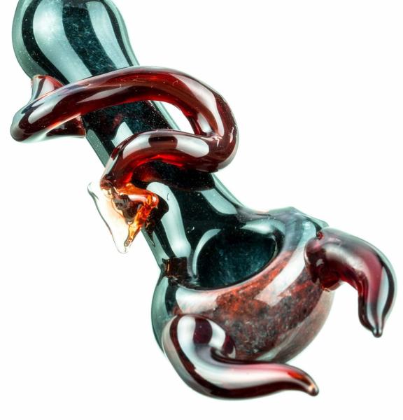 a mão 4inch de vidro conduz a remoção de ervas daninhas da água que fuma as tubulações de Herb Dugout Tobacco Hand Spoon