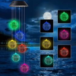 Color Changing Solar Power Wind Chime Hummingbird Butterfly Waterproof Outdoor Christmas Decoration Light for Patio Yard Garden