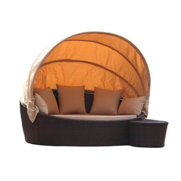 Outdoor recliner garden PE rattan sofa outdoor beach recliner balcony swimming pool lazy bed outdoor large round bed