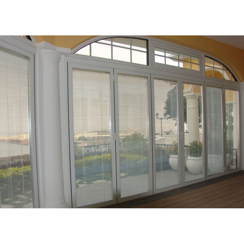 Sunshade Window Louver Shutters with Plantation Style Between Glass Blinds by Minetal