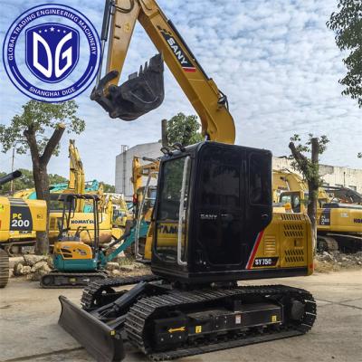SY75C Excavadora usada SANY Elevação e transporte hidráulico