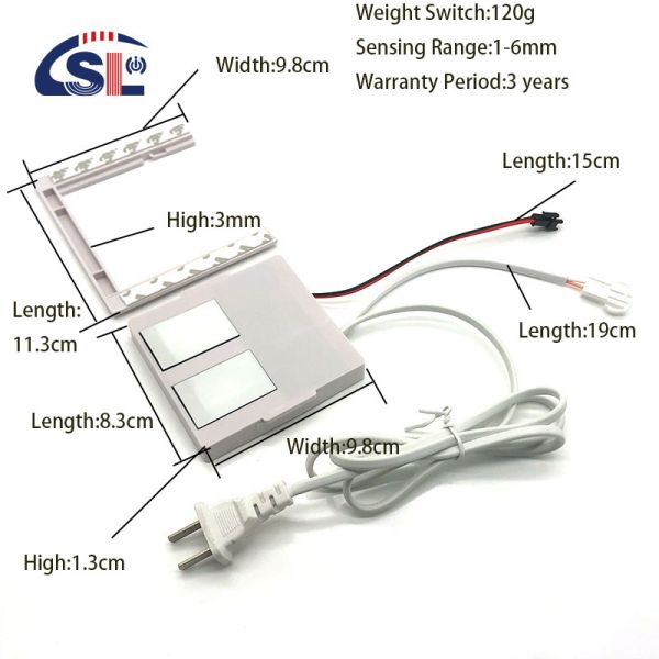 24W Smart LED Dual Touch Dimming Sensor With Built-In Power Supply for Single/Three Color Control and Defogging