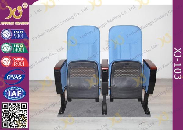 Fabric Padder Prayer Seat Stacking Church Hall Chairs With Tablet And Book Rack