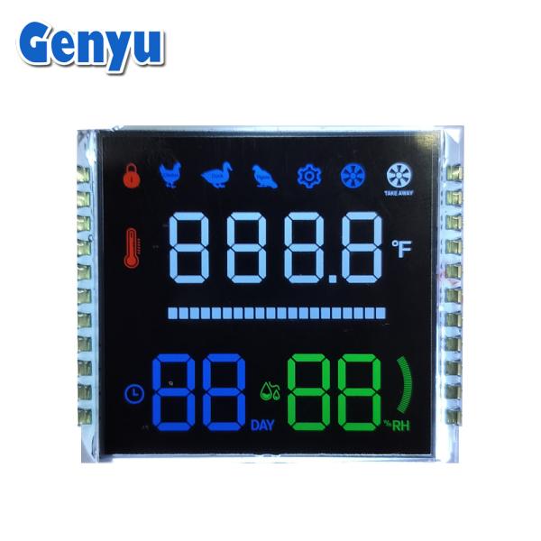 Affichage LCD couleur 7 segments VA 22PIN rétroéclairage blanc pour incubateur d'œufs