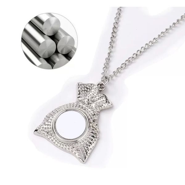 Personalized Sublimation Christmas Lucky Bag Hanging Pendant Necklace custom metal necklace