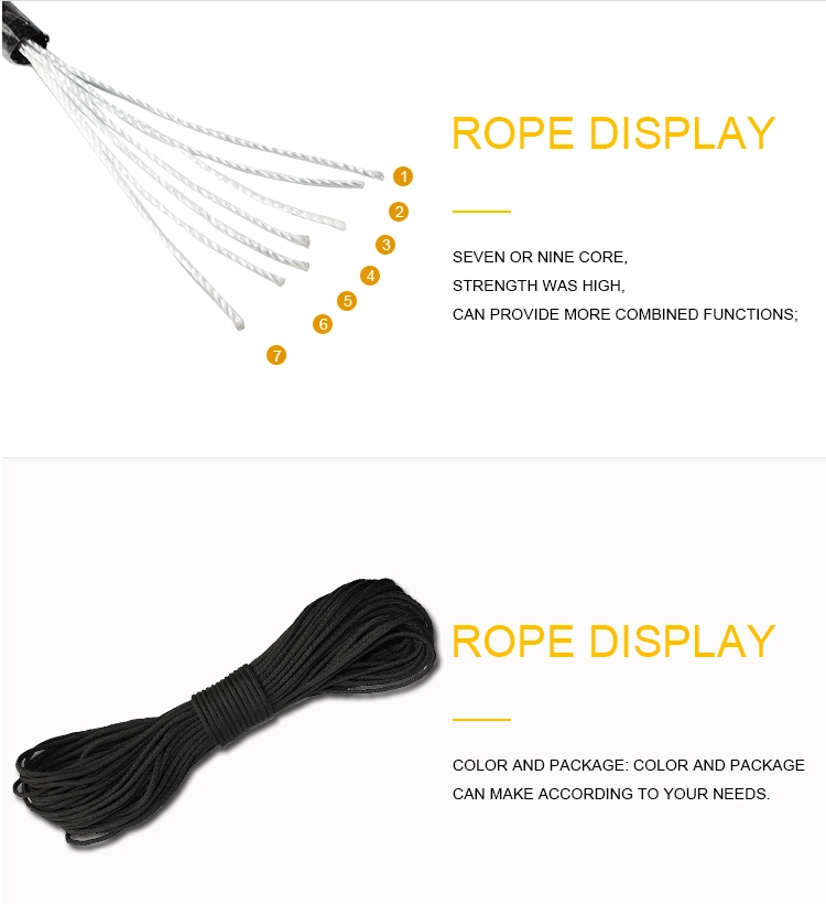 веревочка 3/8inch нейлона 50ft/100ft пакуя покрасила устойчивое декоративной веревочки УЛЬТРАФИОЛЕТОВОЕ