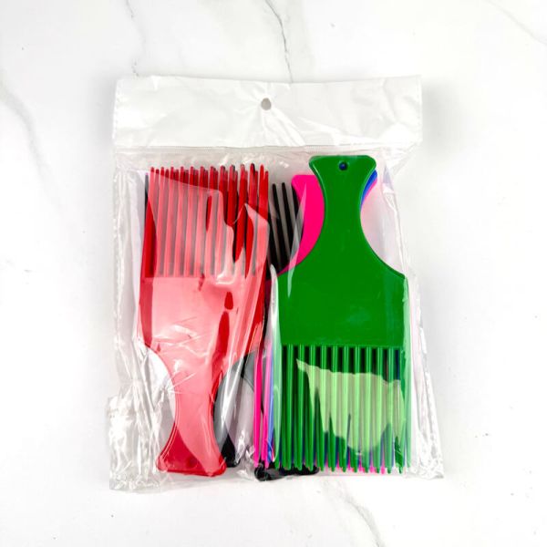 ABS Plastic Hair Pick Comb ODM Plastic Afro Pick For Curly Hair