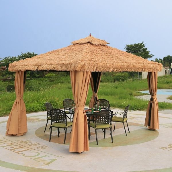 Doubletop Outdoor Thatched Garden Gazebos 3000*3000*3000mm