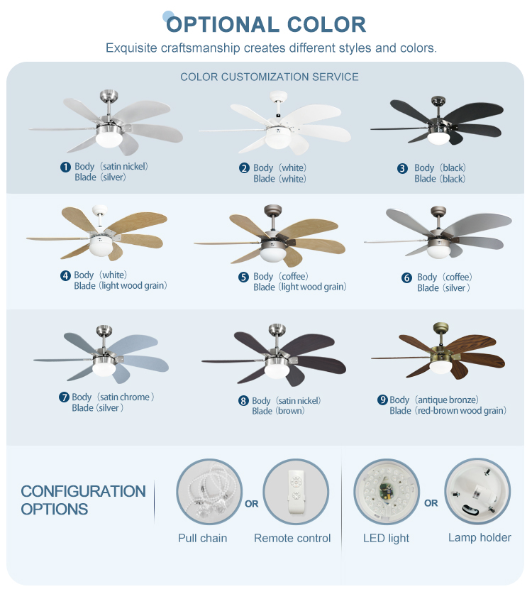 ceiling fan Мотор AC лезвий MDF потолочного вентилятора 6 переключателя цепи тяги ресторана