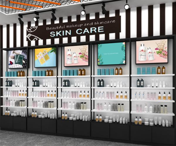 Suporte de exposição cosmético de aço laminado da composição do armário/retalho de exposição