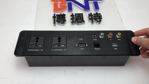High Quality Wall Mount Aluminum brushed Hotel Media Socket Plate for Office Equipment