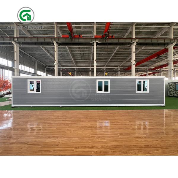 40ft Expandable Container Shelter White Frame Gray Wall Panel Broken Bridge Aluminum Door