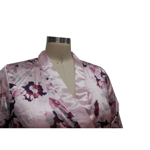 Fully Open Front Ladies Night Dresses Sleepwear Satin Women'S Hooded Bathrobe