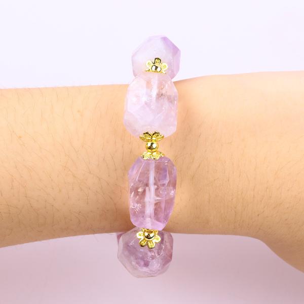 Handmade Gemstone Bracelet Adjustable Charms Amethyst Bracelets Natural Stone Pearl Jewelry For Party Daily Wearing