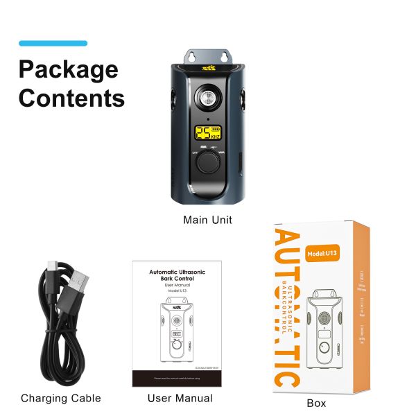 IPX5 Waterproof Ultrasonic Dog Repeller Type-C/Solar Panel Rechargeable Feature Training Device for Safe Pet Training Supplies