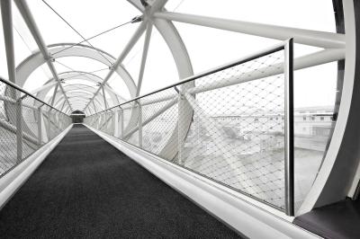 Anti Corrosion Stainless Steel Ferrule Rope Mesh For Corridor / Flyover Protection