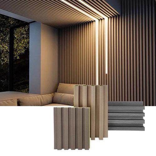 Zero Gap Seamless Interior Fluted WPC Wall Panels Cladding Louver WPC Wall Panel