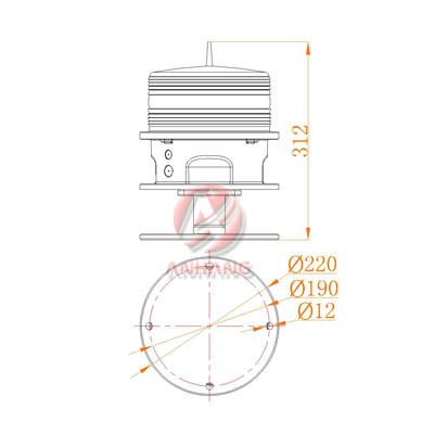 Solar Powered LED Aviation Obstruction Light with IP68 Rating and 360 Beam Angle for Marine Navigation