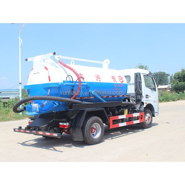 Factory DFAC DongFeng Sweage Suction Tank Trucks 5 M3  5000 Litres Sewage Suction Truck  With Vacuum Pump