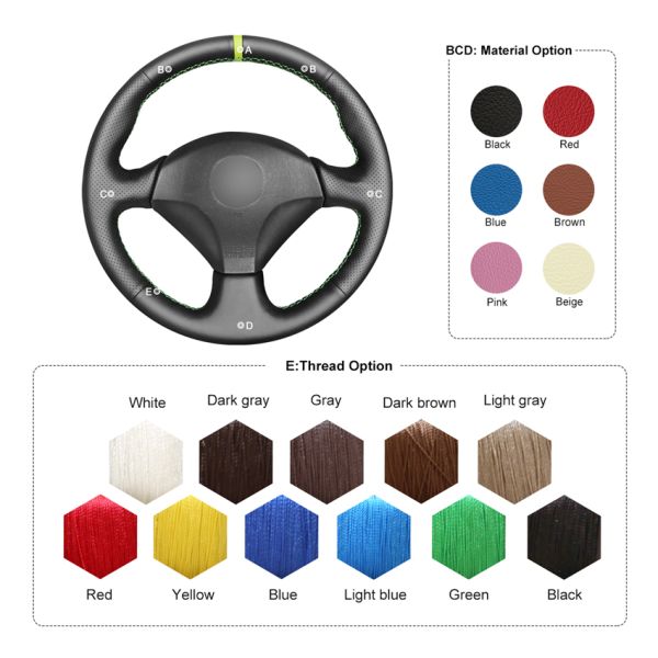 Customized PU Leather Steering Wheel Cover for Honda S2000 2000-2009 Civic SI Insight
