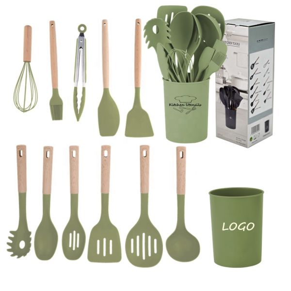 9/10/11/12pcs Heat Resistant BPA Free Silicone Kitchen Tools Spatula Set ANY Color