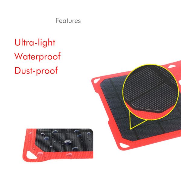 Panel solar portátil IPX5 a prueba de agua 28w Super Slim ETFE USB cargador solar