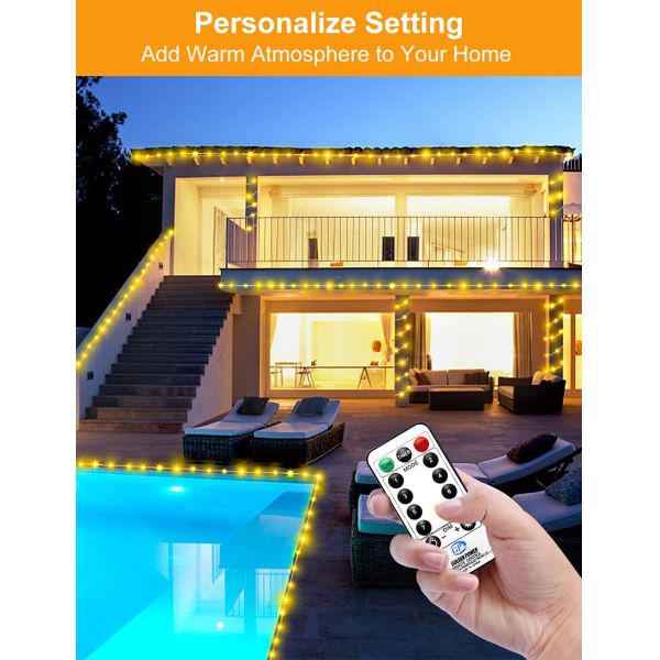 Infinite Double Color Solar LED Leather Wire Light String For Outdoor Decoration