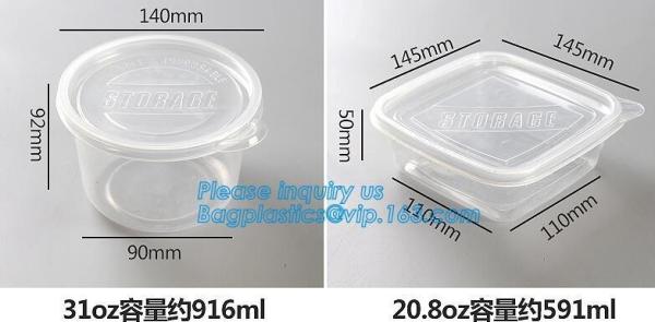 as tampas plásticas de mantimento frescas da abóbada da imprensa do aferidor do alimento do vácuo da saúde da caixa de vidro redonda, limpam Refriger vegetal Microwavable