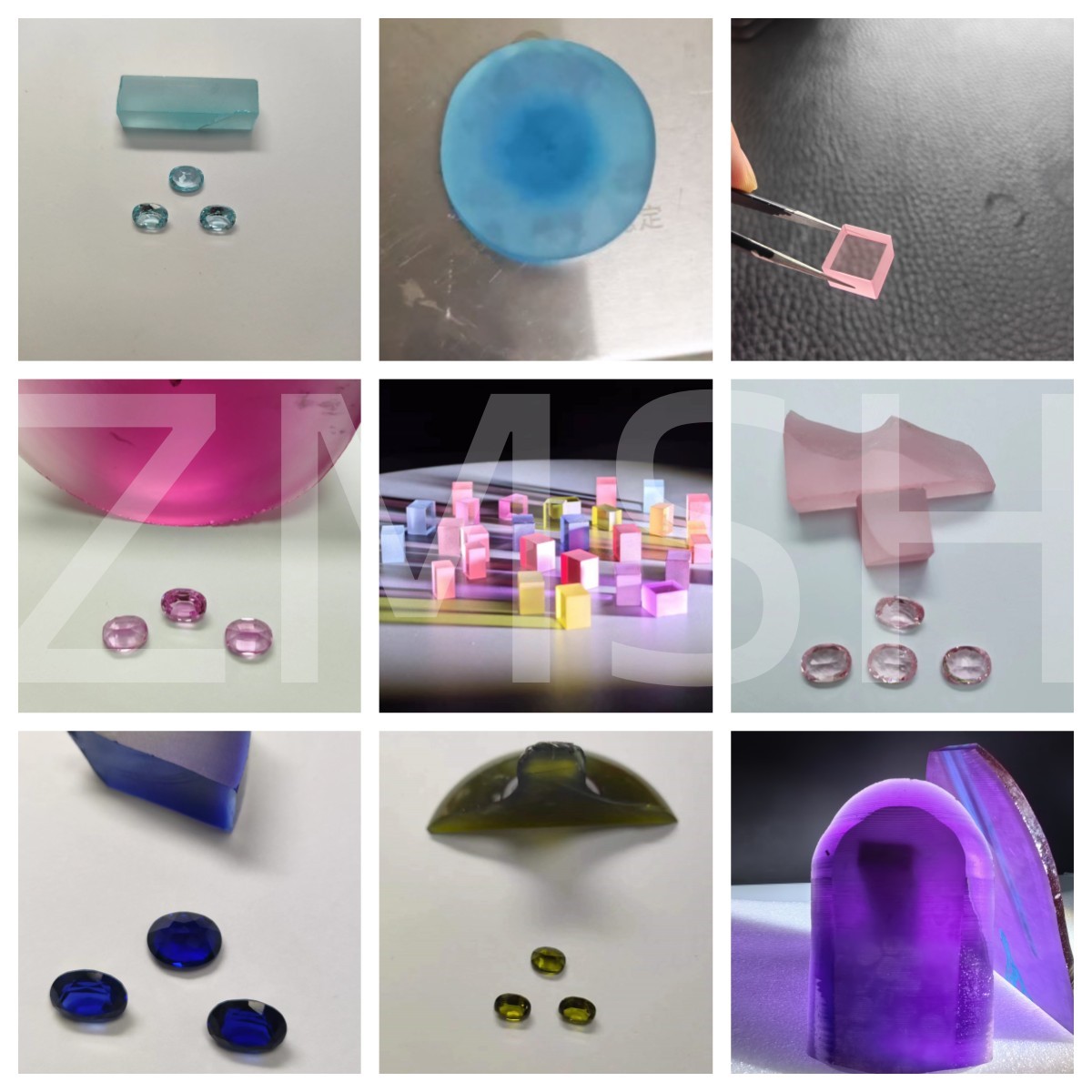 Blue Sapphire Row Gem Fe Ti Doped Kashmir Oceanic Azure Gem Crystal Jewelry (Синий сапфировый камень в ряду)