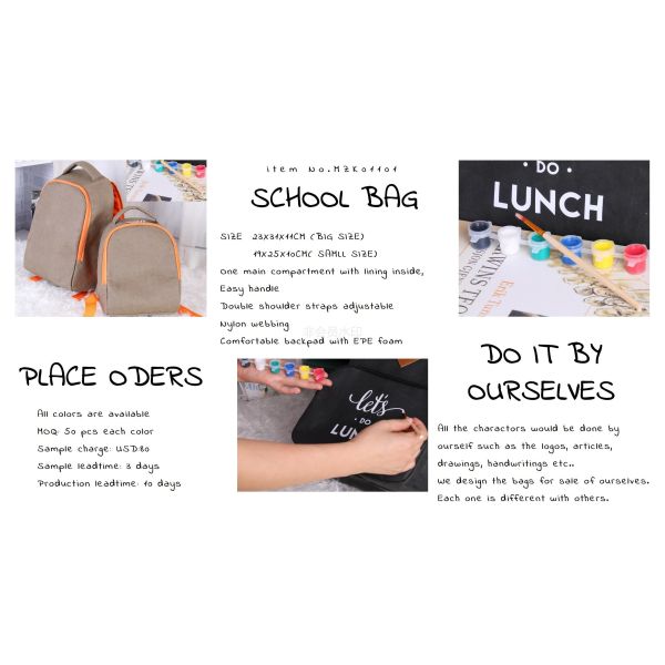 ECO-Friendly washable kraft paper school bag