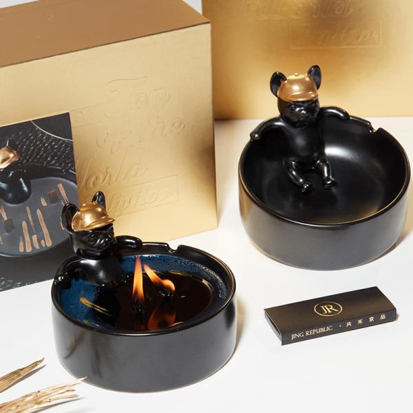 Hippop Dog And Cat Customized 3D Ceramic Candle Holder For Decoration Gift