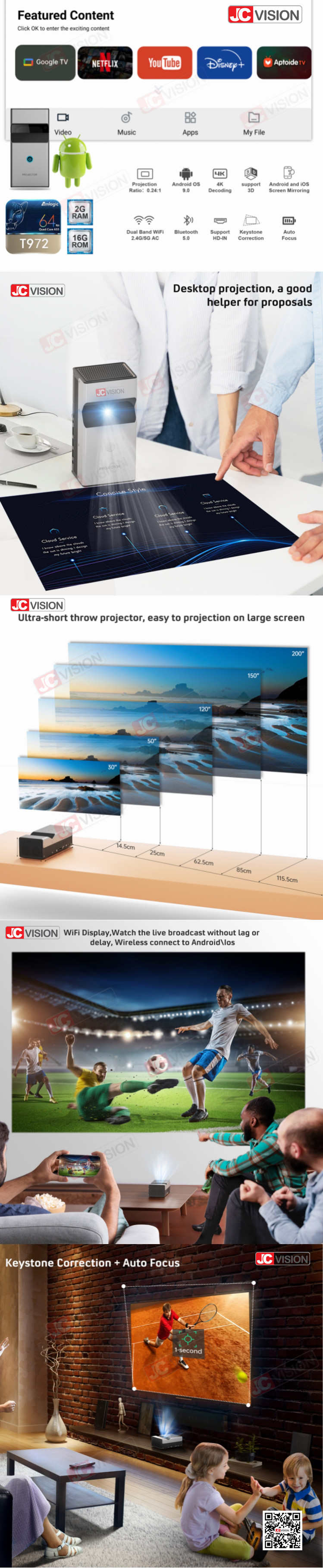 JCVision DLP Ультра короткий проектор 1080p Спецификации Adobe Acrobat Pro DC