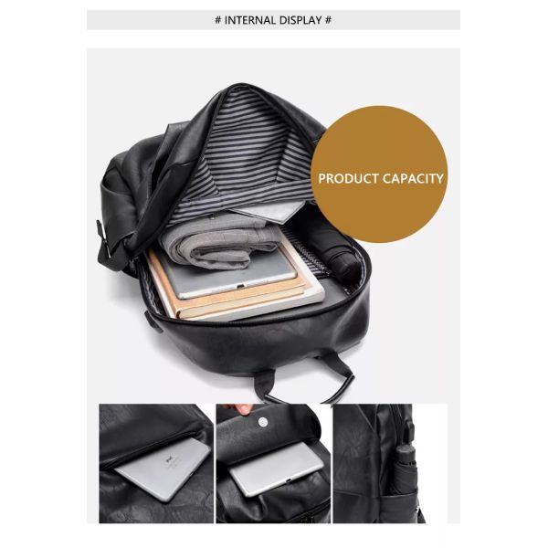 Рюкзак подростка течебезопасный кожаный случайный с поручать USB