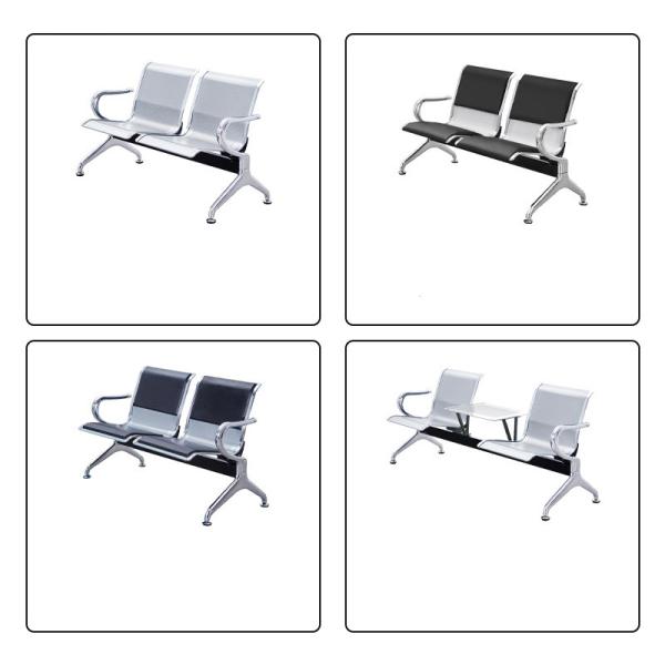 Hospital Furniture PU Hospital Waiting Chairs from Stainless Steel Public Row Chair