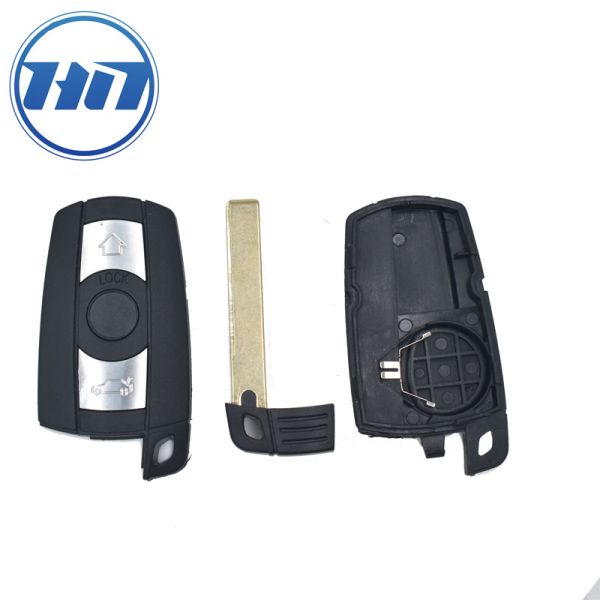 2 Buttons Remote Key Cover Shell with Emergency Key and Plastic + Metal Construction for Car Key Replacement