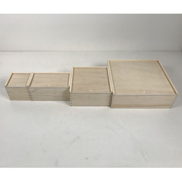 CARB Customized Unfinished Wooden Craft Boxes Bulk Timber Wooden Box