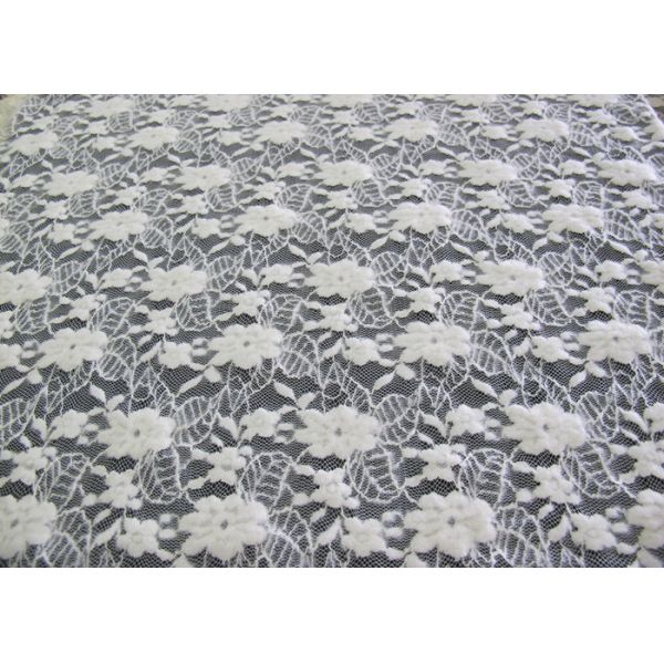 Washable Brushed Floral Lace Stretch Fabric / Nylon Cotton Spandex Fabric CY-LQ0043