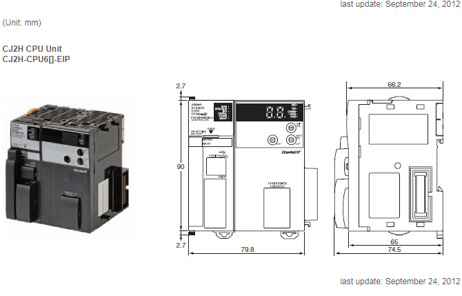 400K PLC Industrial Automation 16 NS CJ2H-CPU68-EIP Omron CPU