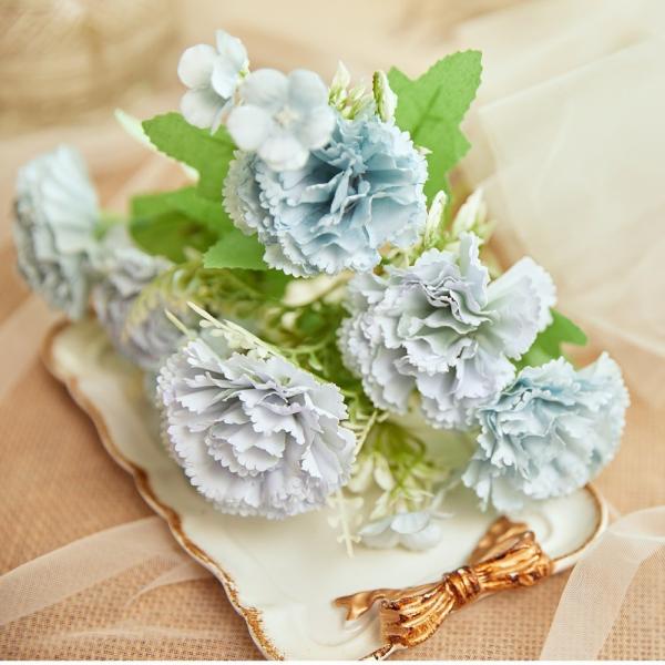 Carnation simulation flower Spring color series Small handle flower Mother's Day fake flower Fresh soft decoration Silk flower Cross border hot selling artificial flower
